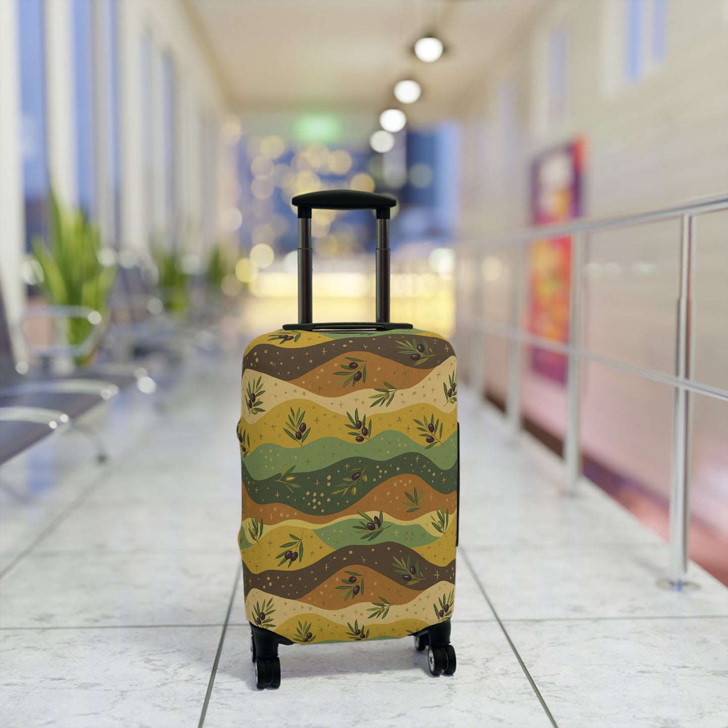 Olive and Mustard Luggage Cover 21"x14"