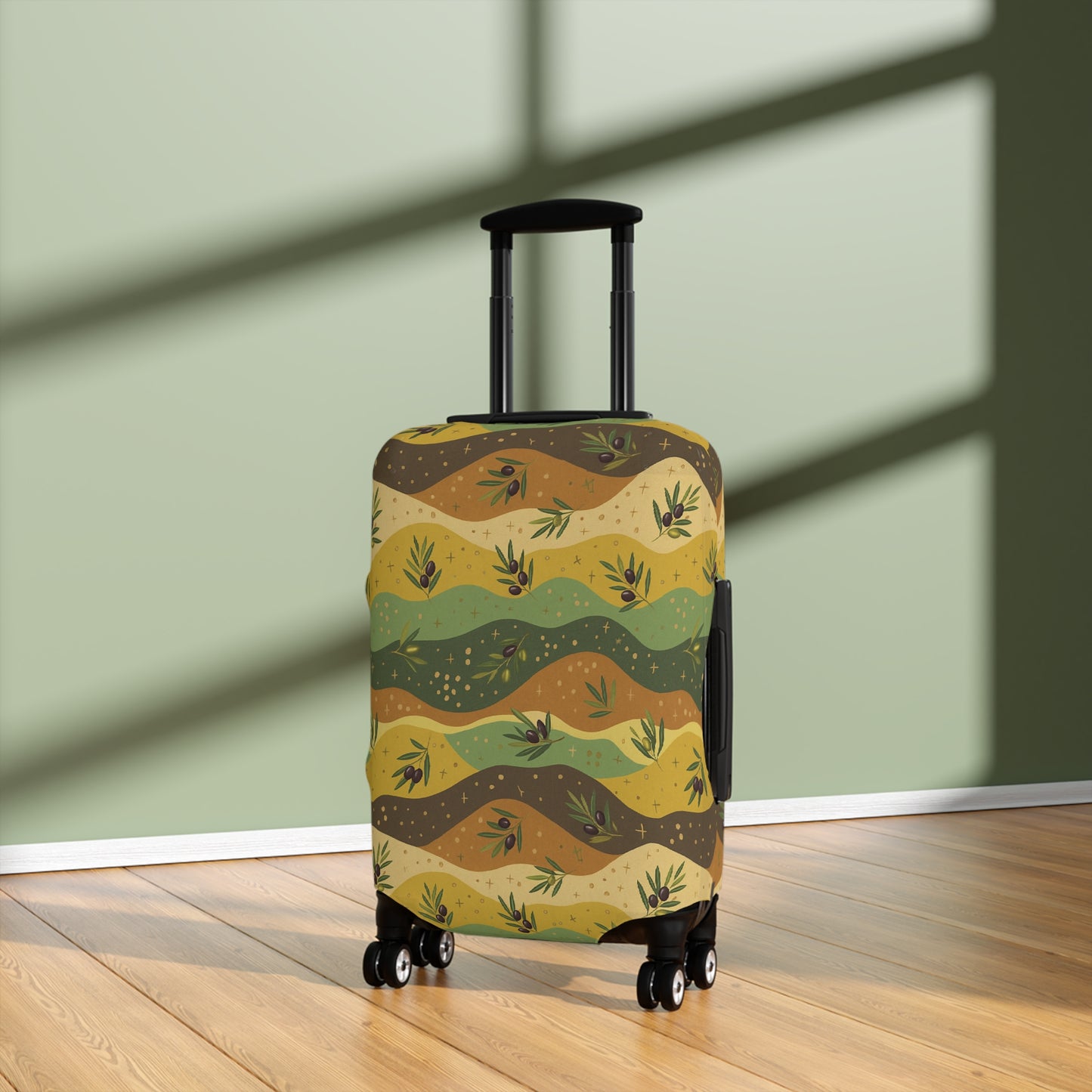 Olive and Mustard Luggage Cover 21"x14"
