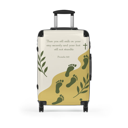Faithful Steps Medium Suitcase - Proverbs 3:23 Edition