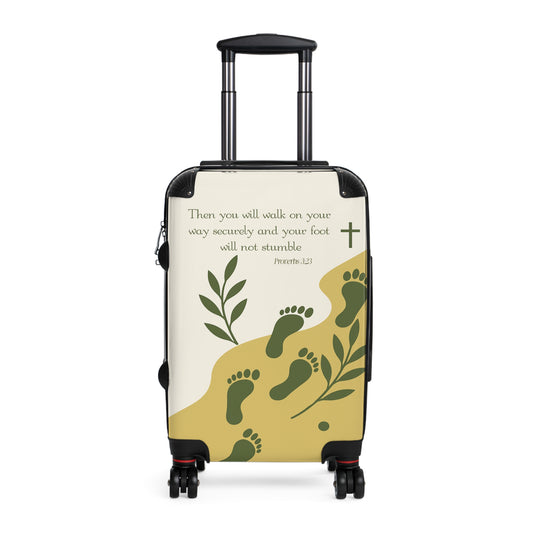 Faithful Steps - Small Carryon Suitcase  - Proverbs 3:23 Edition