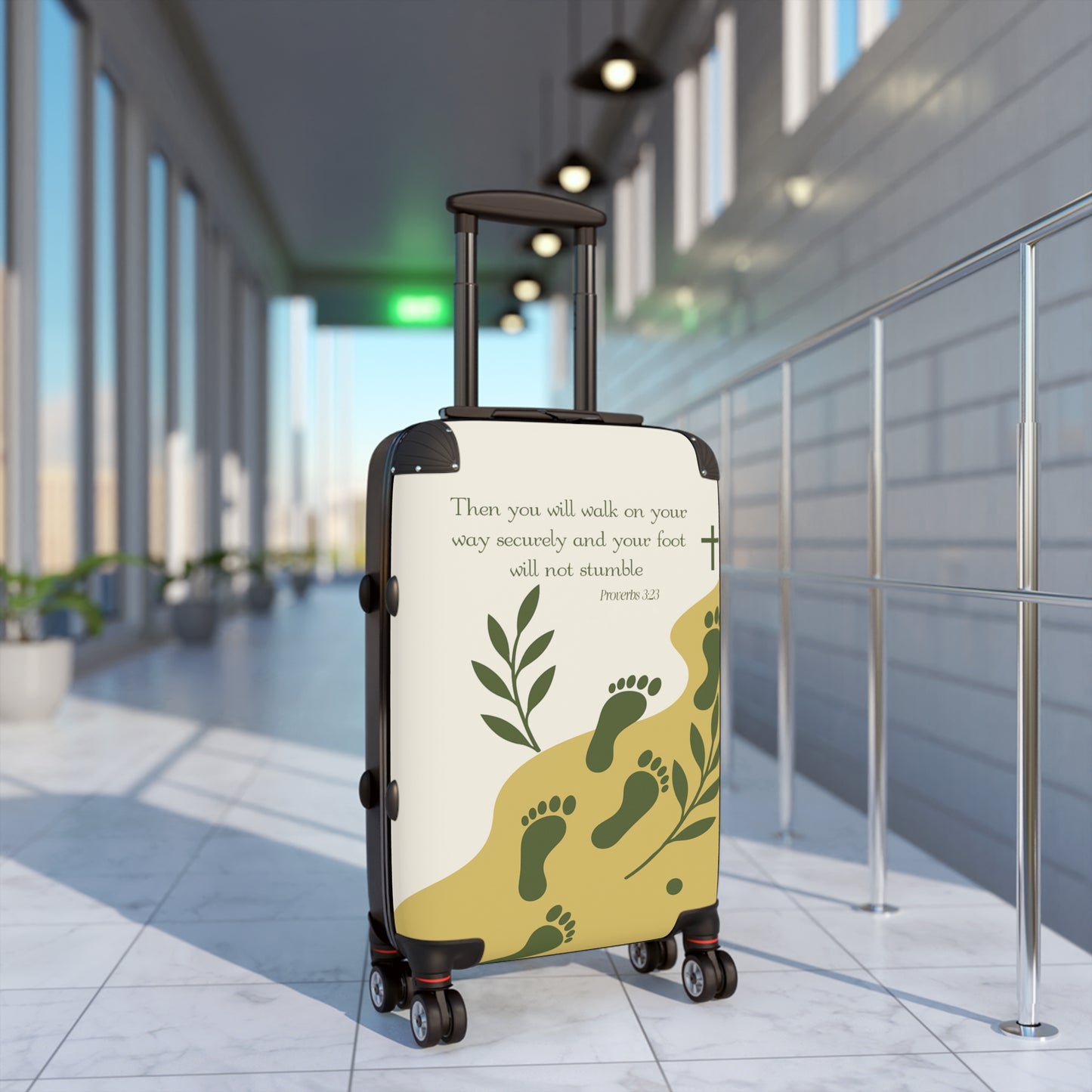 Faithful Steps - Small Carryon Suitcase  - Proverbs 3:23 Edition